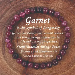 Garnet Bracelet Brings Peace Security And Empower The Unique Energy To Your Life Healing Crystal Bead Gorgeous Stone Gemstone Jewelry Energy Love Girlfriend Boyfriend Souvenir Valentine Mother Anniversary New Year Christmas Halloween Birthday Gift