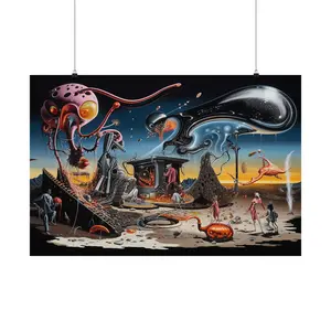 Otherworldly Matte Horizontal Printed Posters Decor Set Alien Box Painting Decoration Ornaments Wall Artistic Room