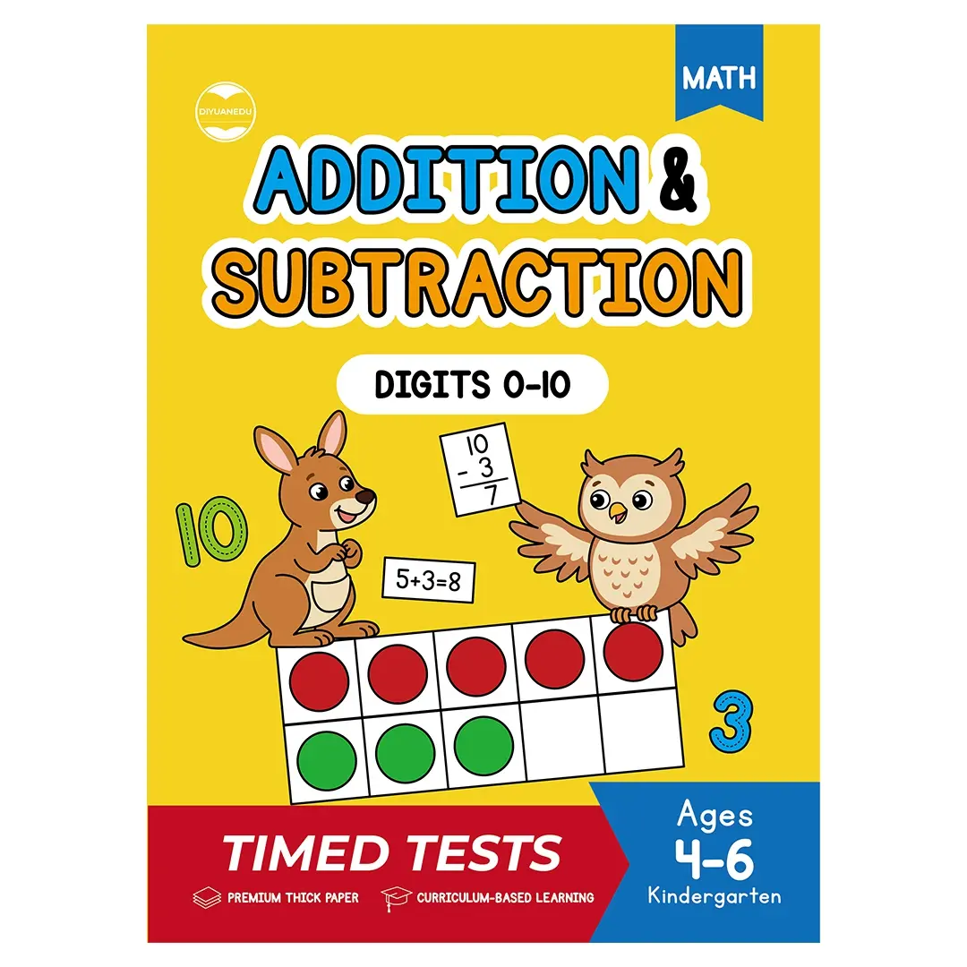 Addition & Subtraction Digits 0-10 Math Practice Workbook Early Learning Math Worksheets for Kids