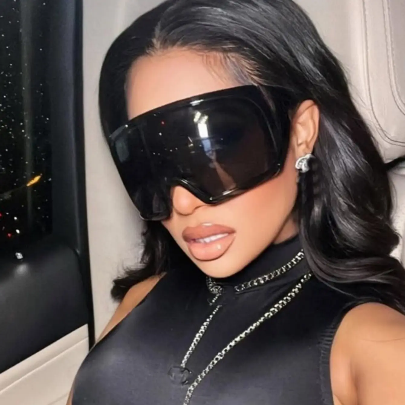 Wrap Around Sunglasses for Women & Men - Cyberpunk Oversized Big Frame Goggles, Stylish, Cool, Trendy, Streetwear Fashion UV Protection Shades, Stylish Sunglasses, Cool Sunglasses