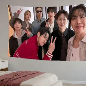 Arirang World Tour Wall Flag Tapestry, Kpop Tour Wall Banner Merch & Gift 2026| Bantan Boys | Personalized Wall Art | Polyester Fabric |