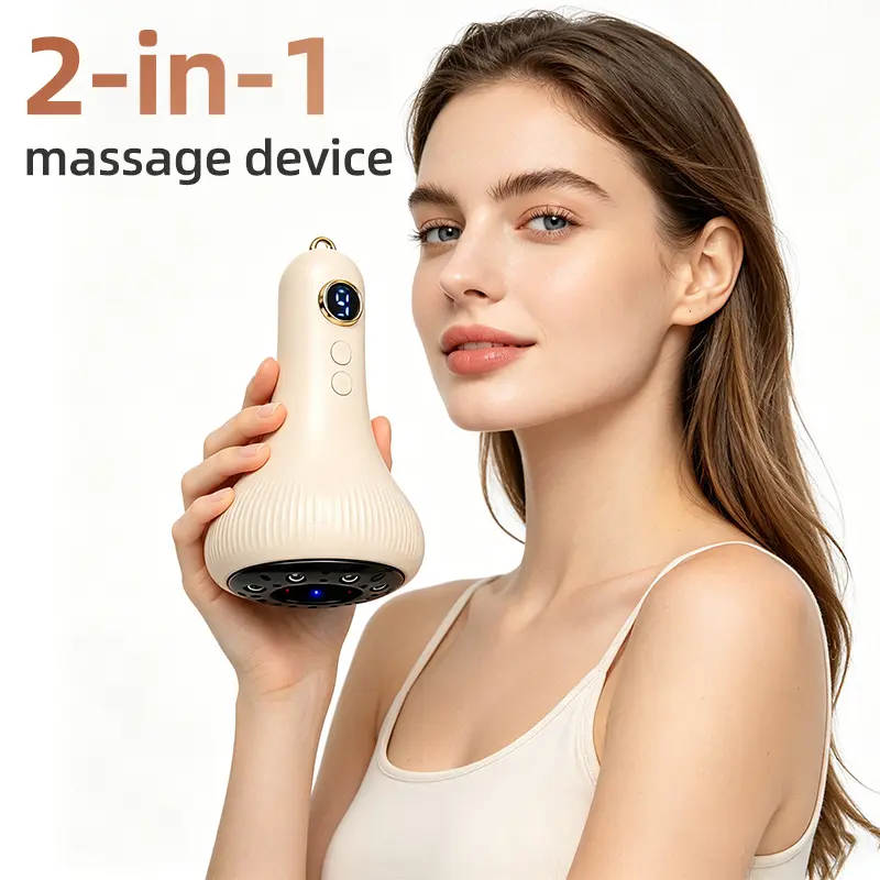 Household electric scraping and cupping device—integrated scraping and cupping massage, portable operation, universal design, wireless with long battery life; suitable for shoulder, neck, waist, and back massage; an ideal gift for family members.