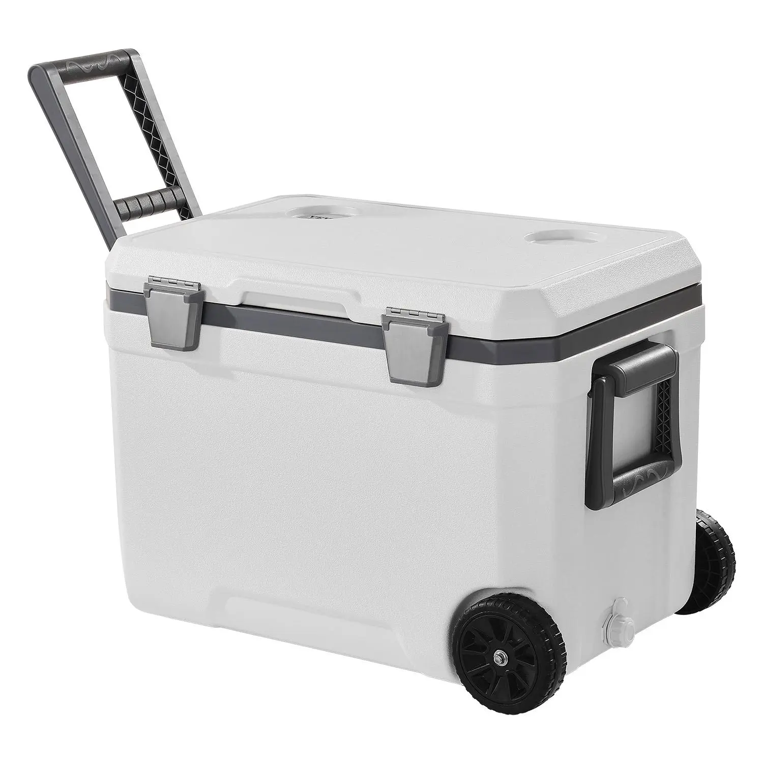 【SummerFinds】VEVOR Portable Cooler,  , 45 QT Wheeled Cooler with Ice Retention, Heavy-Duty Handles and Cup Holder, Lightweight Rigid Material Insulated Portable Cooler, Suitable for Family Picnics and Long Trips