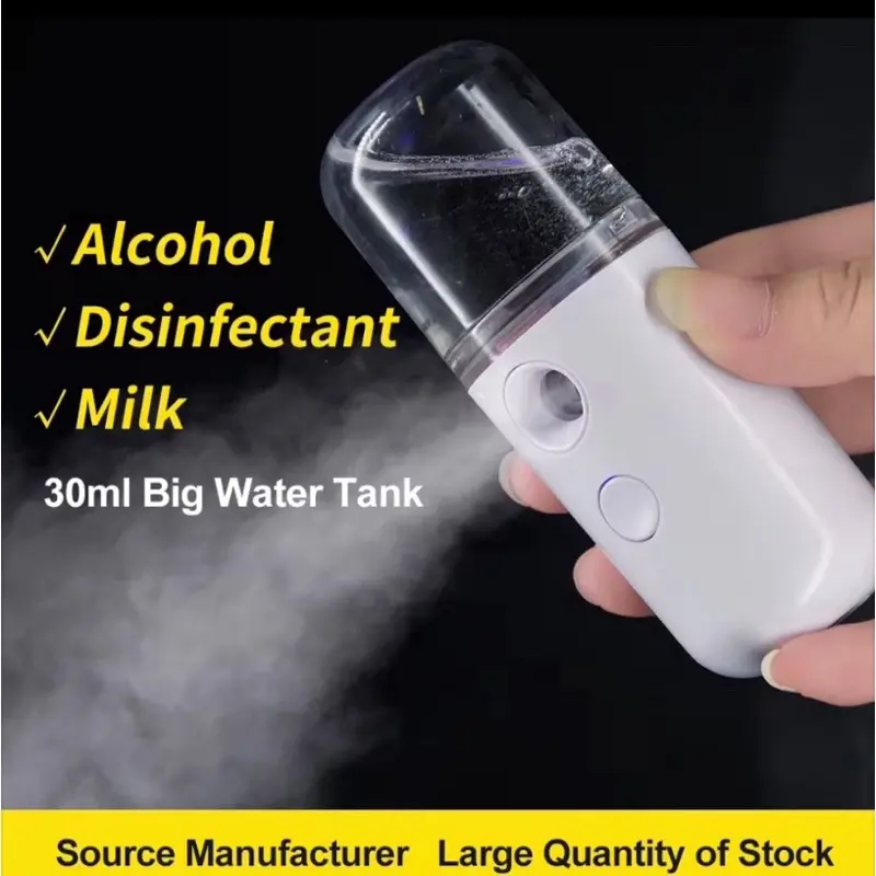 Nano Mist Sprayer Keychain - 30ml Travel Size Portable Facial Care Tool for Adults, Press Button Convenient Use Face Water Dispenser, Stays Fresh Fashion Accessory, Facial Beauty Instrument, Basic, Essential For Freshness
