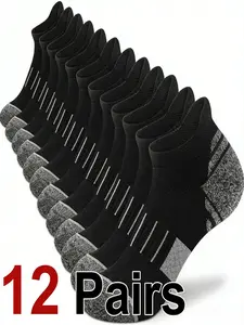 12 Pairs Unisex Breathable Running Socks, Anti-Odor Sweat-Wicking, Mesh Lightweight Ankle Socks, Soft Comfort, All-Season Fitness Casual Socks