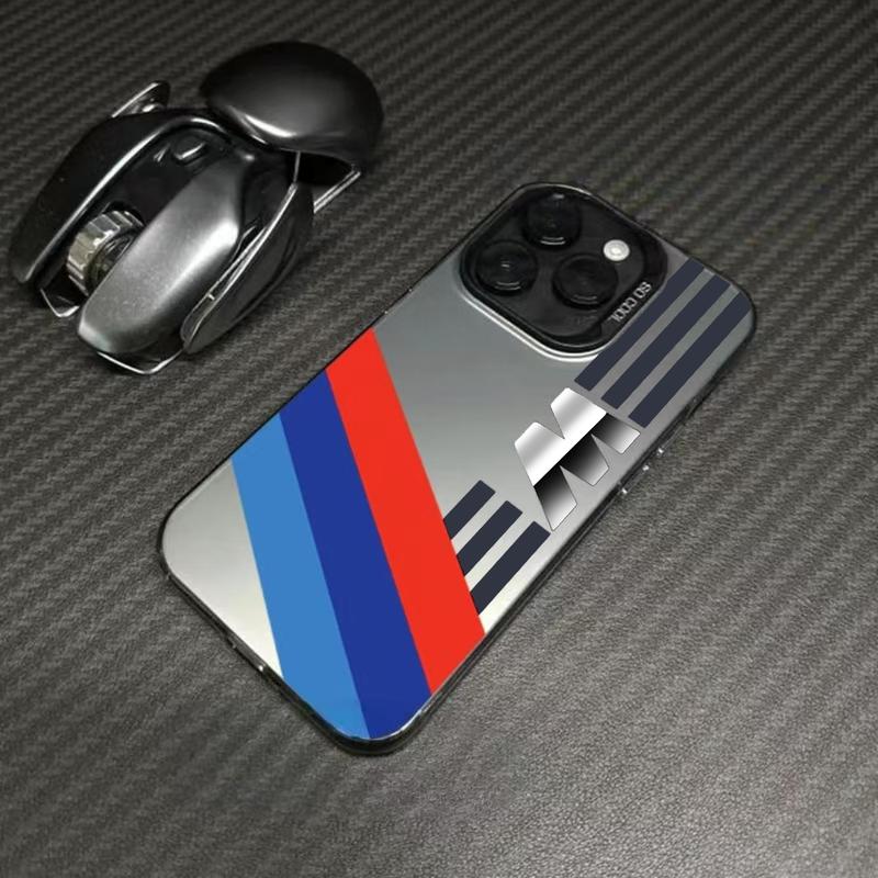 Bmw Racing Pattern Phone Case for iPhone 17 Air 16 15 14 13 12, Soft Tpu Back Cover, Anti-Drop Protection, Fashionable Durable Design