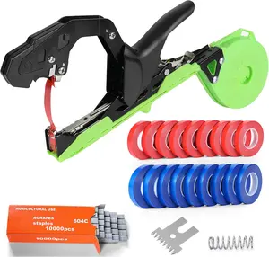 Plant Tying Machine Tool with 20 Rolls of Tape Handheld Garden Tape Gun for Climbing Plant Support Vines and Tomato Plants