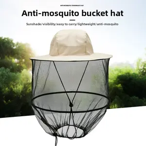 Mosquito Proof Bucket Hat for Adults, Quick Dry UV Sun Protection Fishing Hat, Portable Breathable Outdoor Casual Fisherman Cap