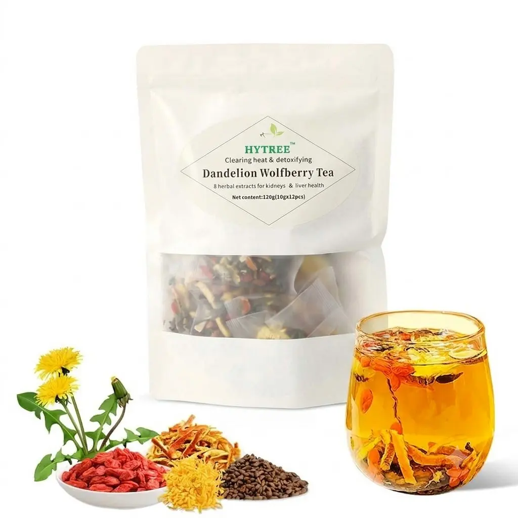 Organic Dandelion-Wolfberry Blend Herbal Tea, 120g Individually Wrapped Healthy Dried Ingredients Fruit & Herbal Tea Bags for Adults (Chrysanthemum-Infused Detox)