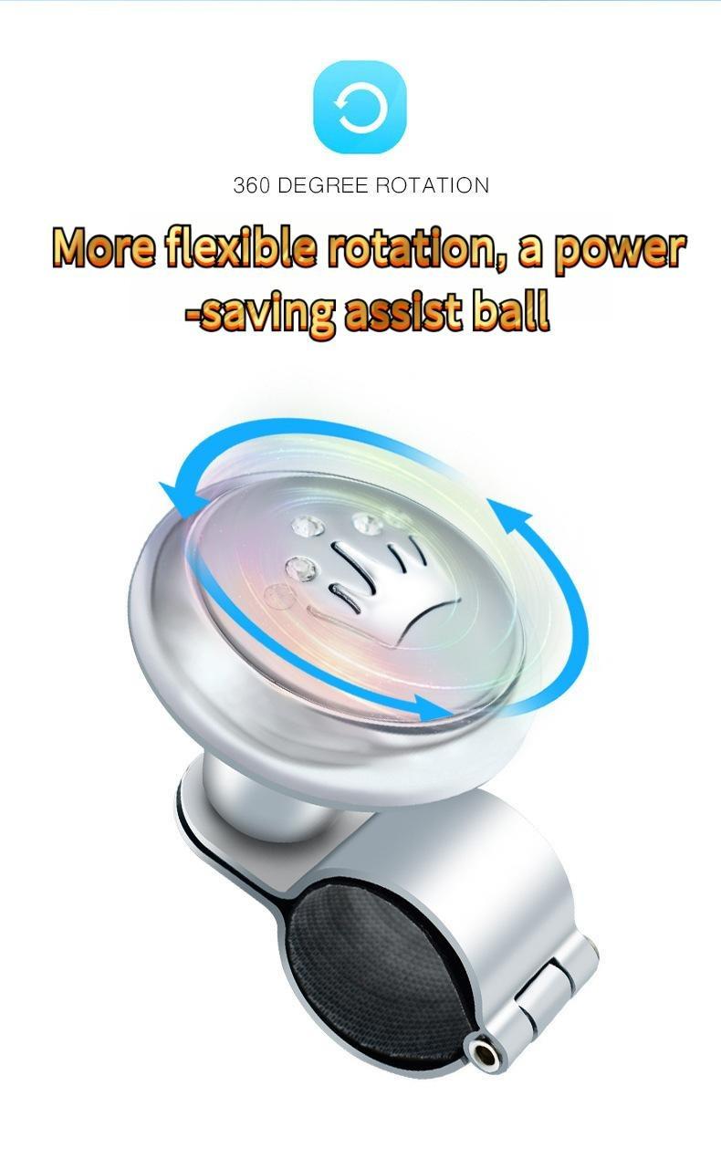 Steering Wheel Power Assist Ball Universal 360° Rotation Spinner Knob for Car Truck SUV One Finger Steering Zero Effort 5 Styles with Precision Ball Bearing and Non-Slip Rubber Pad