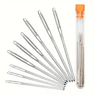 9/15/18Pcs Big-eyed Blunt Needle, Stainless Steel Yarn Knitting Needle, Sewing Needle, Sewing Tools, Hand Knitting Knitting Needle, Perfect Completion Of Crochet Projects