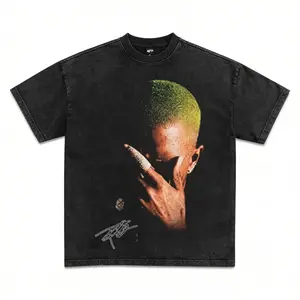 CottonFrank Ocean Blonde Graphic Tee, Menswear Crew Neck Rap Streetwear T-Shirt, Unisex Casual Regular Fit Cotton Tops, Good Vintage Hip-Hop BRetro Apparel, Men Round Neck Y2K Music Graphic Tees boyfriend good funny graphic penny tees