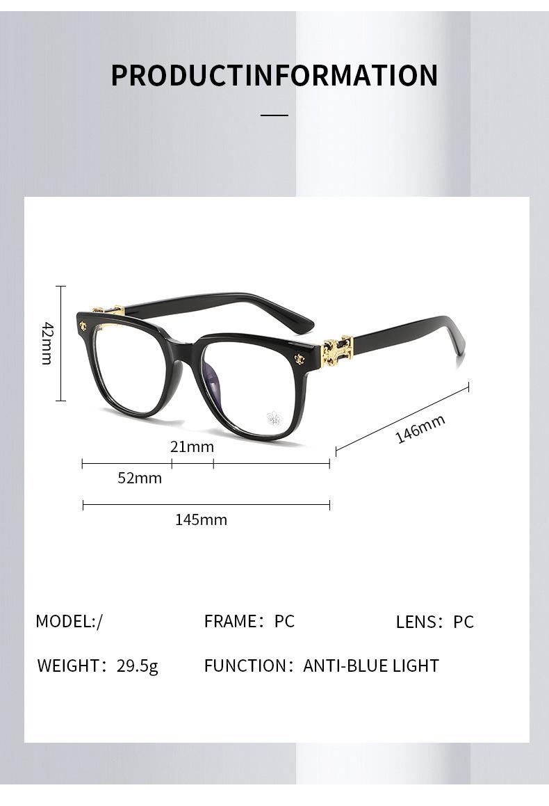 Men's Accessories Bluelight Glasses - Durable Sturdy Minimalist Square Metal Frame, Fashion Flat Lens, All-Season Casual Versatile Style