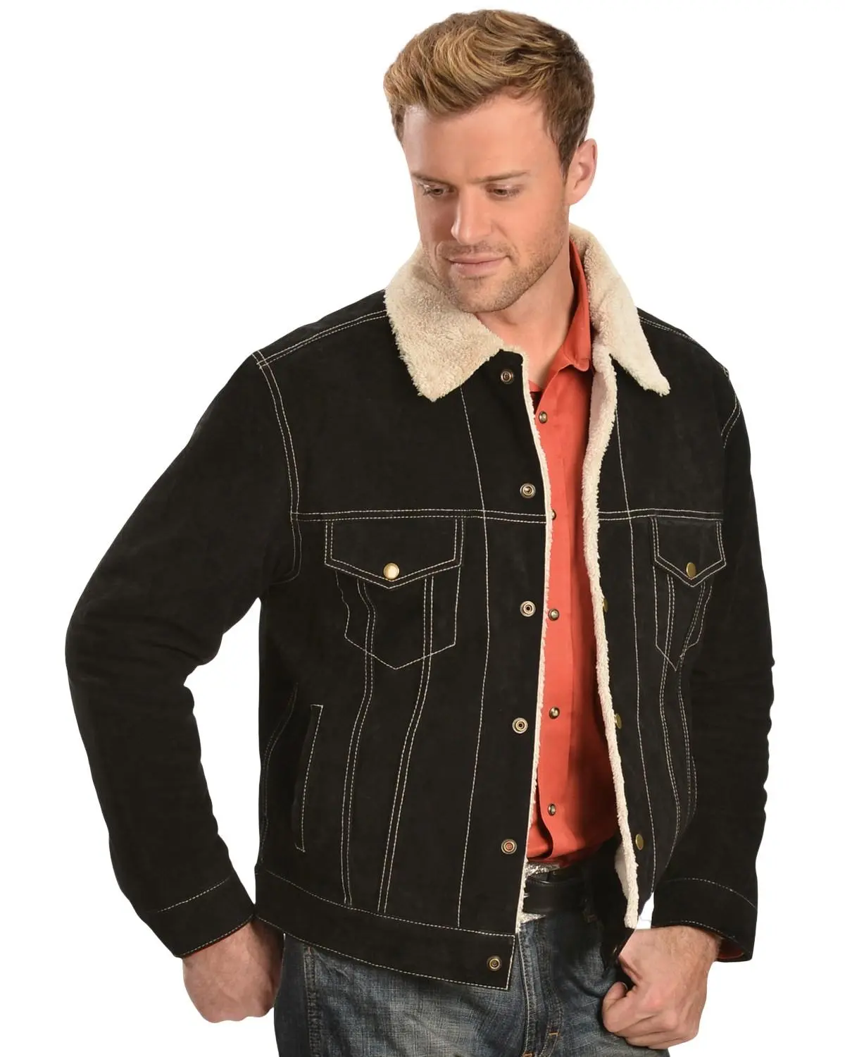 Scully Men's Sherpa Lined Boar Suede Jacket - 113-86 Scully Men's Sherpa Lined Boar Suede Jacket - 113-86