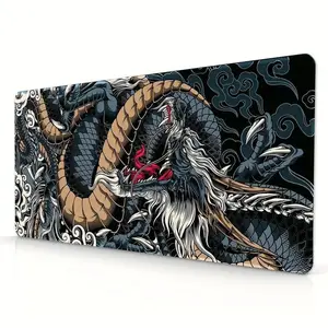 Rectangle Dragon Pattern Mouse Pad, 1 Count Smooth Surface & Non-slip Base Mouse Mat, Large Keyboard & Mouse
