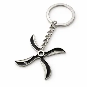 Anime Shuriken Ninja Keychain - Metal Samurai Kunai Keychain - Fuma Shuriken Shinobi Keychain
