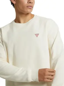 GUESS Jeans Male Waffle-Knit Mini Triangle Long-Sleeve Tee