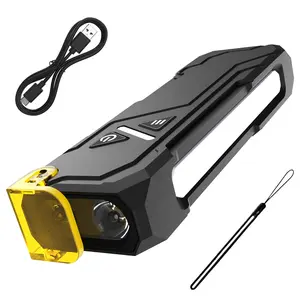 Portable EDC Flashlight with 6 Main & 9 COB Side Light Modes Strobe Function 33 Hours Battery Life Type-C Fast Charging Waterproof for Camping Outdoor Activities Fishing Emergencies