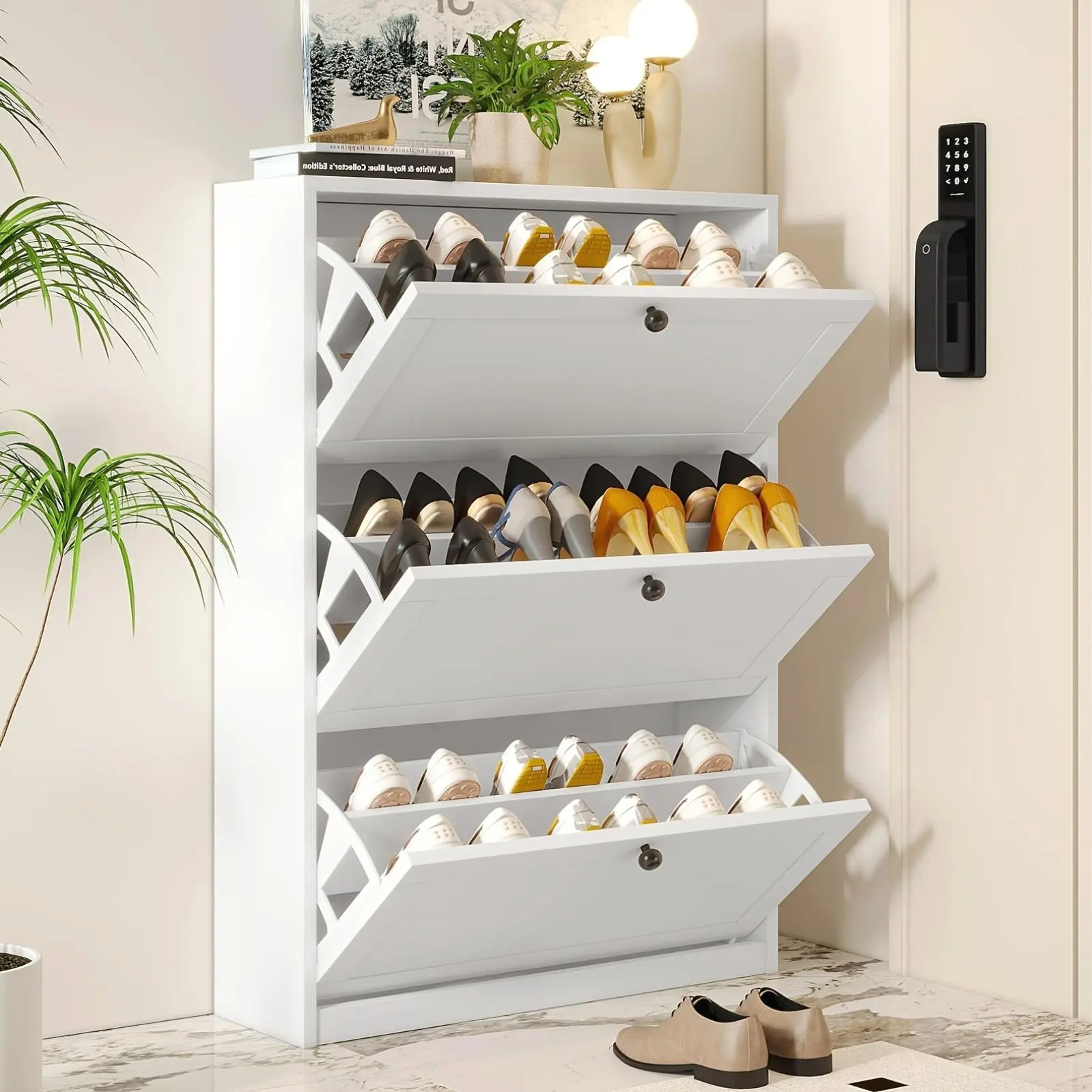 Shoe Organizer with 2/3/4 Flip Drawer, Shoe Rack for Entry, Hallway, Living Room, Bedroom