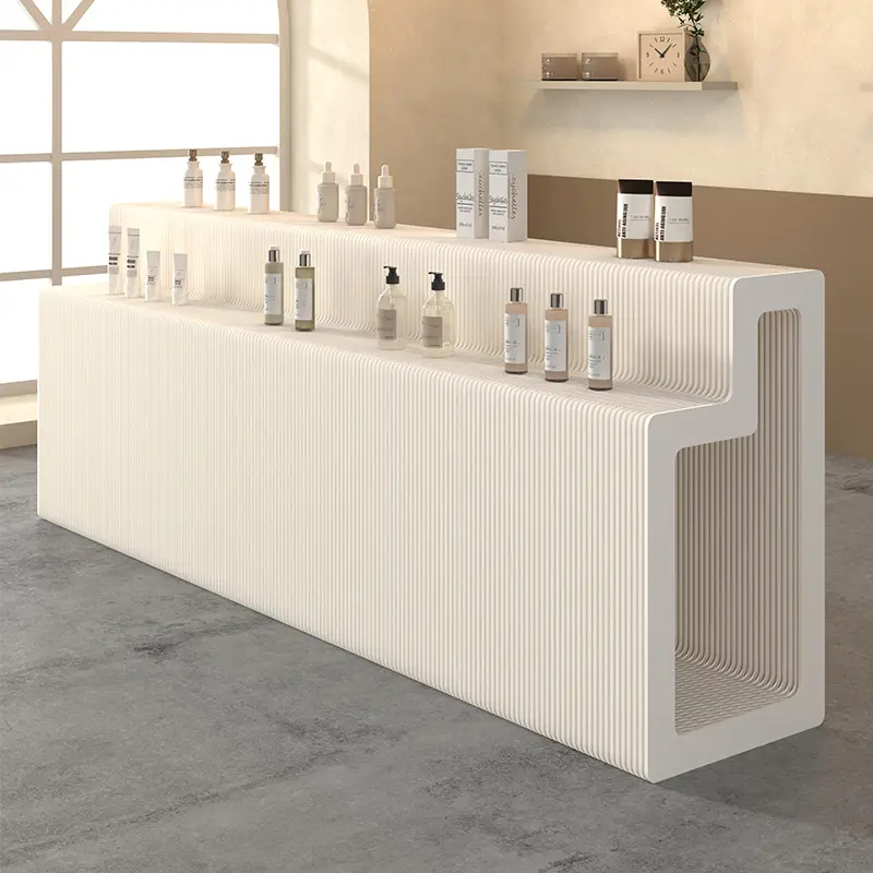 Foldable Paper Art Display Stand with Shelves, for Exhibition, Sample, Cosmetics,  Shoes, Commercial Use，Bags
