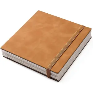 Deckle Edge Paper Sketchbook, 92 LB, 150 GSM, 80 Sheets Mixed Media Paper, Acid Free, Handmade Journal Hardbound Sketch Book for Pencil, Ink, Markers, Acrylic and More (6" X 6")