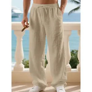 Men's classic linen casual straight leg pants, breathable, comfortable and fashionable pants, the perfect choice for daily wear during outdoor travel and vacationRAIMENTRY