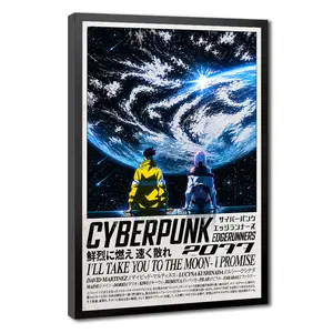 Cyber-punk Anime 2077 Edgerunners Cool Poster 90s Canvas Wall Art Room Aesthetic Decor Posters For Bedroom