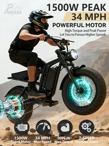 HEIHA 2026 1500W All-Terrain Ebike, 34MPH Top Speed, 48V 15.6AH Battery, 20×4.0 Fat Tires, 90N.m Torque, Shock Absorption, Shimano 7-Speed Gear System, LCD Display, Fathers' Day Gift Option for Outdoor Cycling Sports, Ebikes
