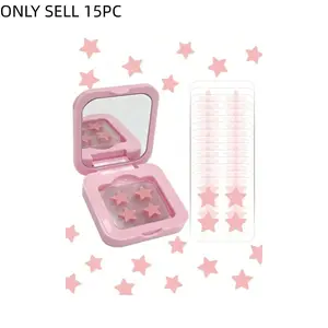 Compact Mirror Case Star Acne Patch Disposable Colorful Hydrocolloid Pimple Patch Absorbs Fluids Speeds Healing Invisible Adhesive Cute Star Shape Daily Breakout Helper