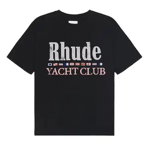 Rhude Flag Short Sleeve Tee Shirt Vintage Black
