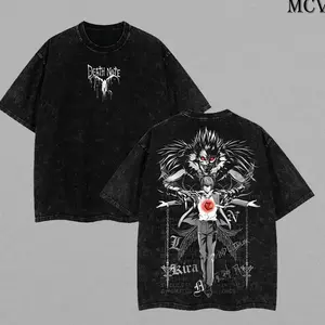 Ryuk & Light Yagami (Kira) Washed Tee – Death Note Anime Streetwear Vintage T-Shirt HGU