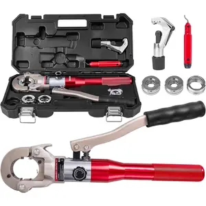 Propress Tool, Hydraulic Pipe Crimping Tool with 1/2, 3/4, 1 Inch Jaw for Copper Tube Press  Pressing Pliers, Pipe  and Deburring Kit