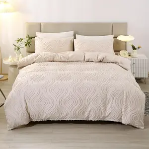 Geometric Pattern Set, 3 Counts/set Including 1 & 2 Pillowcases without Filler, Soft Comfortable Bedding Set for Home Bedroom Hotel Duvet Cover Sets