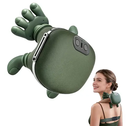 Electric Bionic Hand Neck & Shoulder Massager - 3D Kneading, Heating, Rechargeable Wireless Portable, Adjustable Speed, Lightweight, Unisex, Easy-to-Use Panel, cervical Massagers for Neck and Back Pain Relief, Back/Body Active Routine Support