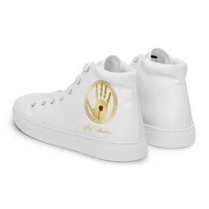 White Christian Sneakers for Men + Blood of Jesus logo - Soul Purchased Christian Clothing & Apparel