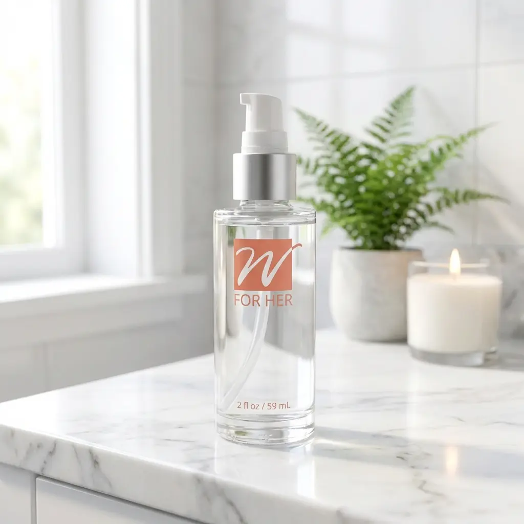 W For Her Personal Moisturizer 2 Fl Oz – Fragrance-Free, Paraben-Free – Vitamin E – No Glycerin – Silky 3-Ingredient Formula – Lightweight Daily Moisturizer for Sensitive Skin