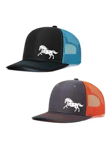 2pcs/1pc Unisex Baseball Cap Horse Printing Hat Mesh Hats for Mens Women Richardson Slightly Curved Brim Baseball Cap Adjustable Trucker Hats Dad Hats Outdoor Mesh Breathable Sun Hat Graphic Trucker Hat