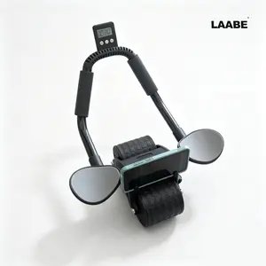 Automatic Rebound Fitness Wheel - Core Abdominal Trainer with Timer, Abdominal Workout Machine for Home Gym Abs, At-Home Workout Machine