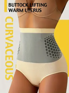 Women's Seamless Knit Lightweight High-Waist Shapewear Panties, Abdominal Control & Waist Support, Anti-Pilling Slimming Shorts for All Seasons