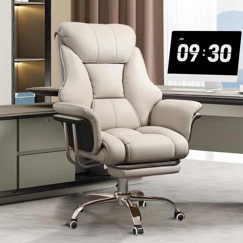 【Black Friday】Big and Tall Office Chair 550 lbs Extra Wide Leather Executive Chair with Retractable Footrest, Heavy-Duty Ergonomic Chair, Adjustable Height Computer Gaming Chairs