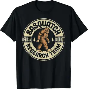 Bigfoot Research Team Retro Vintage Sasquatch T-Shirt | Unisex Cotton Tee Gift | Full Size Menswear Top