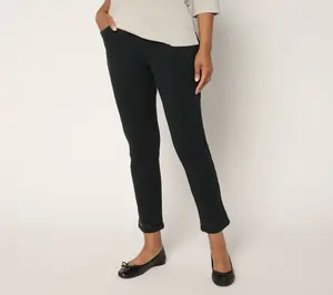 Quacker Factory DreamJeannes Short Sequin Trim Ankle Pants