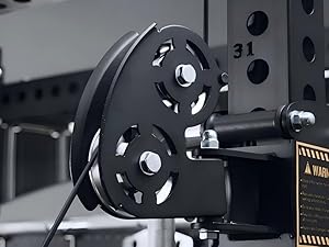 Mikolo Anubis-2.0 Smith Machine, 2000LBS Power Cage with LAT Pulldown&Cable Crossover, Multi-Function Trainer with Aluminum Pulley System for Fitness Home Gym