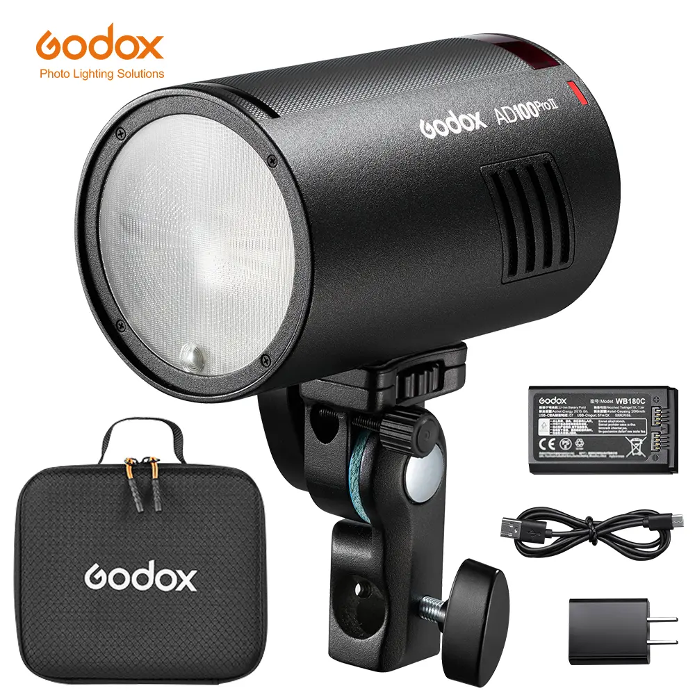 Godox AD100Pro II handheld flash - 100W high-power, high-speed, TTL automatic exposure metering lithium battery-powered photography light, fill light, pocket-sized, portable