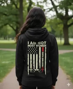 I Am Not Most Women Registered Nurse American Flag Hoodie