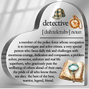Detective Gifts, Thank You Gifts for Police Detective, Birthday Appreciation Gifts, Inspirational Desk Decorative Sign for Home Office, Detective Definition Plaque for COP Retirement