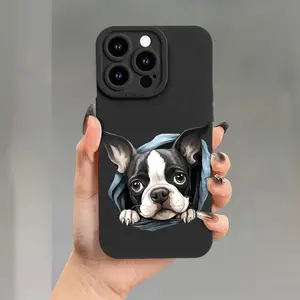 A pocket dog design patterned phone case, TPU shockproof full protection case, suitable for iPhone 17/16/15/14/13/12/11 PRO MAX PLUS AIR E XS and PROMAX MINI, is an ideal gift for friends and family, MS2727