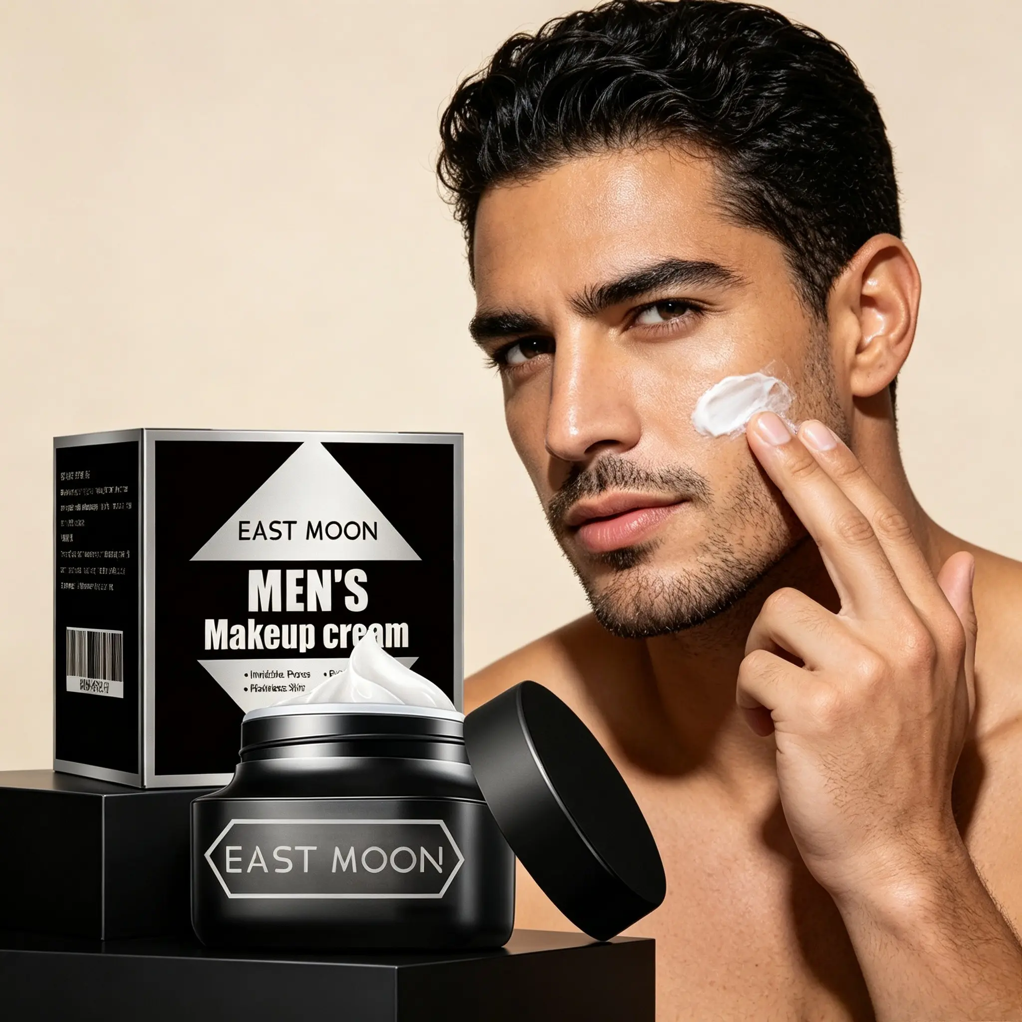 Men's Cosmetic Face Makeup Cream - Lightweight Tinted Moisturizing Moisturizer for Natural Coverage, Hydrating Non-Greasy Blend Formula for Daily Grooming & Smooth Skin, 50g