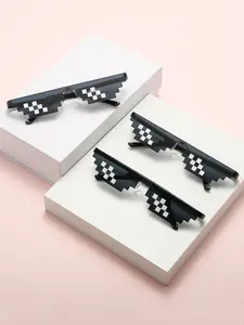 3 Pack Fashion Pixelated Sunglasses, Perfect for Parties & Gatherings, Multiple Colors Available, No Case Included, Ideal Gift Choice