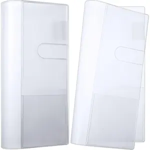 2 Pieces Clear Transparent PVC Planner Cover Protector, 8.03 x 7.78 Inches Strong Plastic Protective Sleeves for Weekly Planners, Notebooks and Books